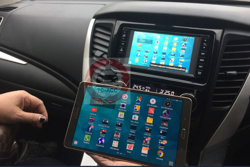 ชุดอุปกรณ์ TV DIGITAL CAR WIFI MIRROR ติดตั้ง MITSUBISHI PAJERO SPORT
